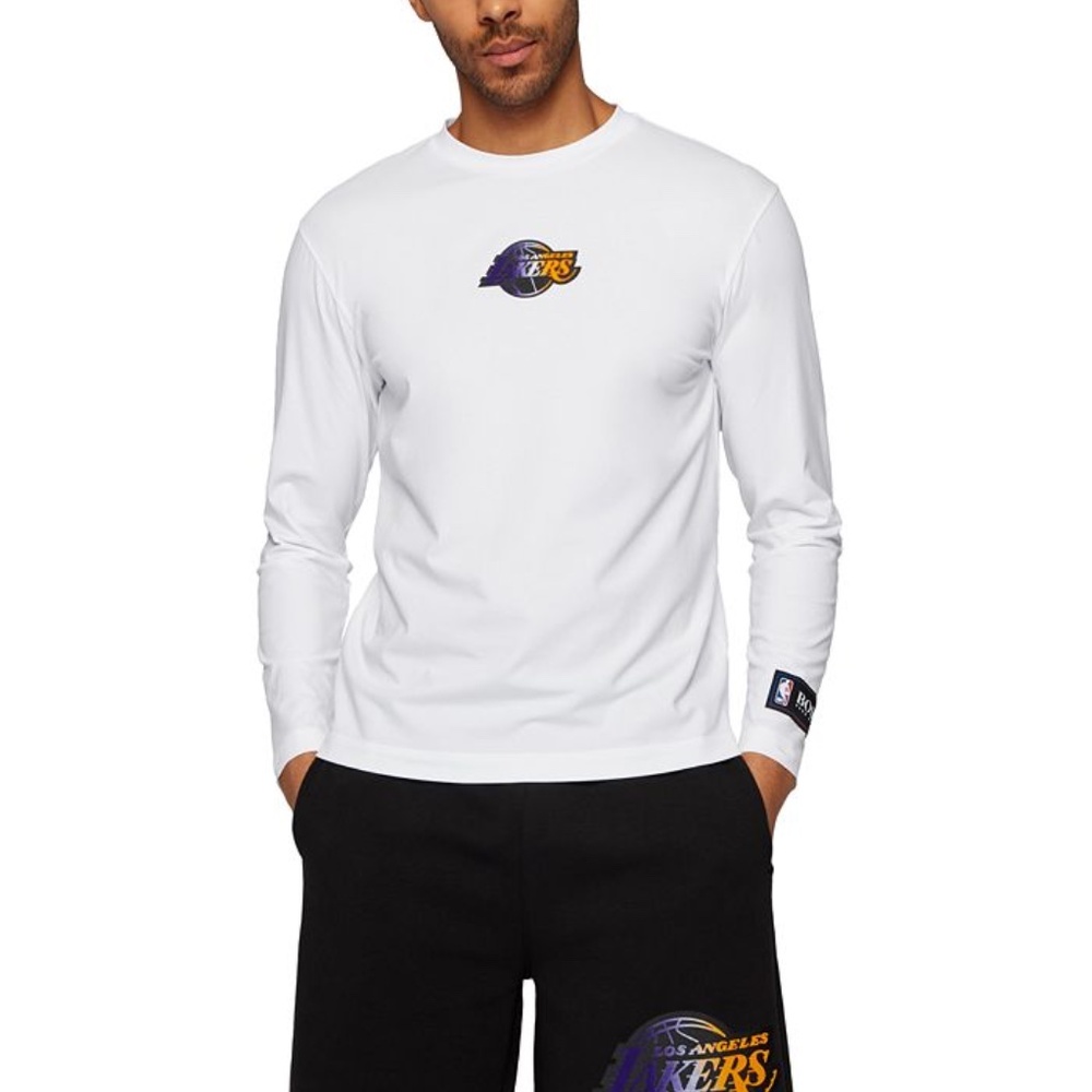 BOSS Men's BOSS x NBA Long-Sleeved T-Shirt White